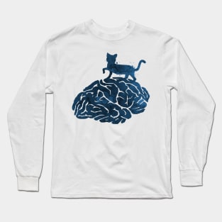 Cat on brain Long Sleeve T-Shirt